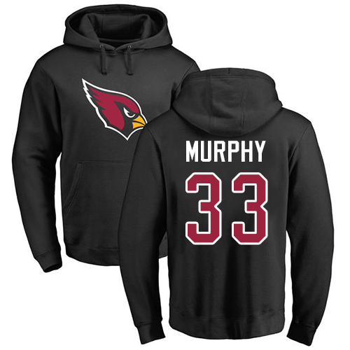 Arizona Cardinals Men Black Byron Murphy Name And Number Logo NFL Football 33 Pullover Hoodie Sweatshirts